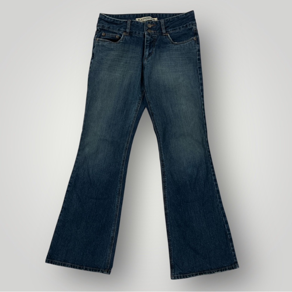 Express Precision Fit Women’s Bootcut Jeans Size 8L Medium Dark Blue Denim Jeans